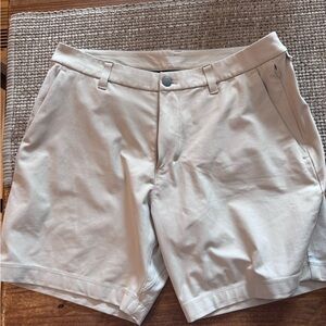 Lululemon Fixed-Waist Classic-Fit Short 9" Men's 32 Beige Golf Adult Chino Long